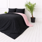 Bettwäsche set "Pink Panther". Bettwäsche 155x200, 135/140x200 cm, 150x200 cm, 155/160x200 cm, 180x200 cm, 200x200 cm, 200x220 cm, 220x240 cm. Modernes beidseitiges bettwäsche-set in schwarz mit rosa akzent.