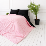 Bettwäsche set "Pink Panther". Bettwäsche 155x200, 135/140x200 cm, 150x200 cm, 155/160x200 cm, 180x200 cm, 200x200 cm, 200x220 cm, 220x240 cm. Stilvolles beidseitiges bettwäsche-set in schwarz und sanftem pastellrosa.