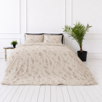 Bettwäsche set "Prairie Flora". Beige Bettwäsche, 135/140x200 cm, 150x200 cm, 155/160x200 cm, 180x200 cm, 200x200 cm, 200x220 cm, 220x240 cm. Bettwäsche-set in pastellfarben mit leichtem naturinspiriertem muster