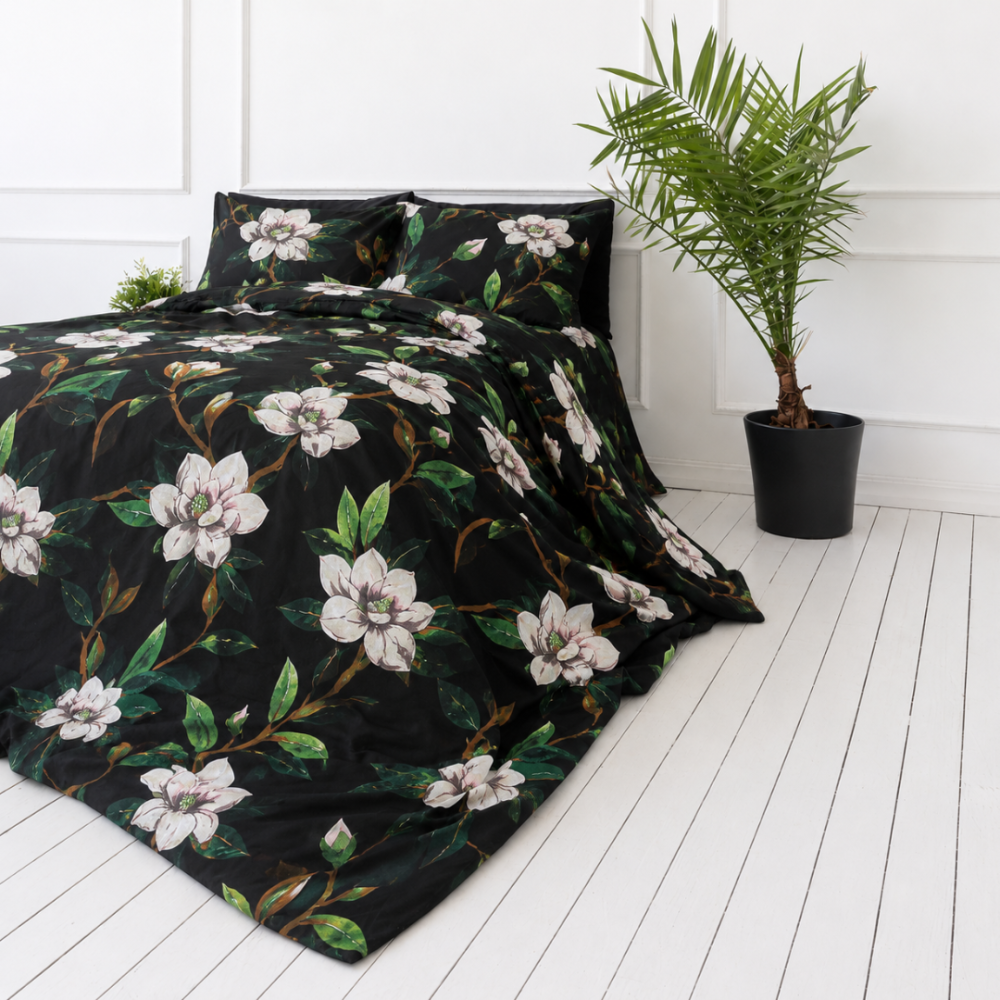 Bettwäsche set "Soft Magnolia". Bettwäsche 155x200, 135/140x200 cm, 150x200 cm, 155/160x200 cm, 180x200 cm, 200x200 cm, 200x220 cm, 220x240 cm. Modernes und stilvolles bettwäsche-set mit weißen magnolienblüten. Bettwäsche set "Soft Magnolia". Bettwäsche 155x200, 135/140x200 cm, 150x200 cm, 155/160x200 cm, 180x200 cm, 200x200 cm, 200x220 cm, 220x240 cm. Modernes und stilvolles bettwäsche-set mit weißen magnolienblüten.