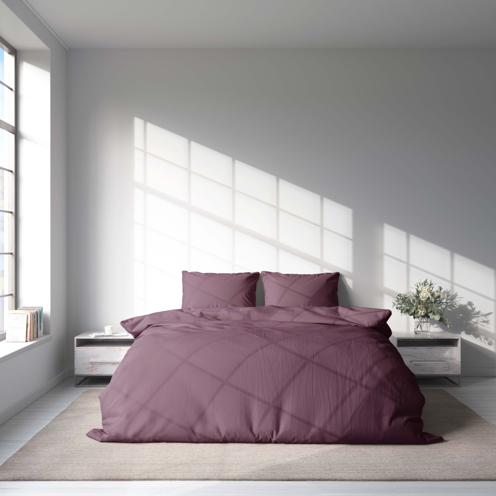 Bettwäsche set "Tulipwood". Bettwäsche für Hotels, 135/140x200 cm, 200x200 cm, 200x220 cm. Reichhaltiges und opulentes bordo-bettwäsche-set.