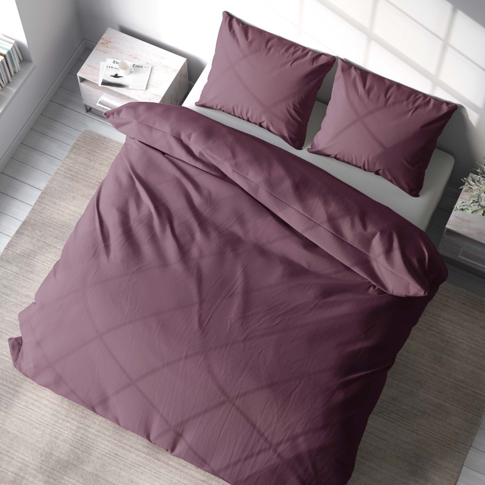 Bettwäsche set "Tulipwood". Bettwäsche für Hotels, 135/140x200 cm, 200x200 cm, 200x220 cm. Das elegante bordo bettwäscheset sorgt für raffinesse.