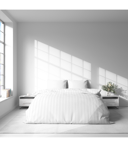 Bettwäsche set "White Stripes". Bettwäsche für Hotels