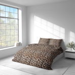 Bettwäsche set "Wild Style". Bettwäsche 140x200, 135/140x200 cm, 155/160x200 cm, 200x200 cm, 200x220 cm, 220x240 cm. Dynamisches und stilvolles leopardenmuster, das perfekt zu verschiedenen einrichtungsstilen passt.