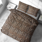 Bettwäsche set "Wild Style". Bettwäsche 140x200, 135/140x200 cm, 155/160x200 cm, 200x200 cm, 200x220 cm, 220x240 cm. Einzigartiges und verspieltes leopardenmuster, das dem raum ein gefühl von luxus und exotik verleiht.