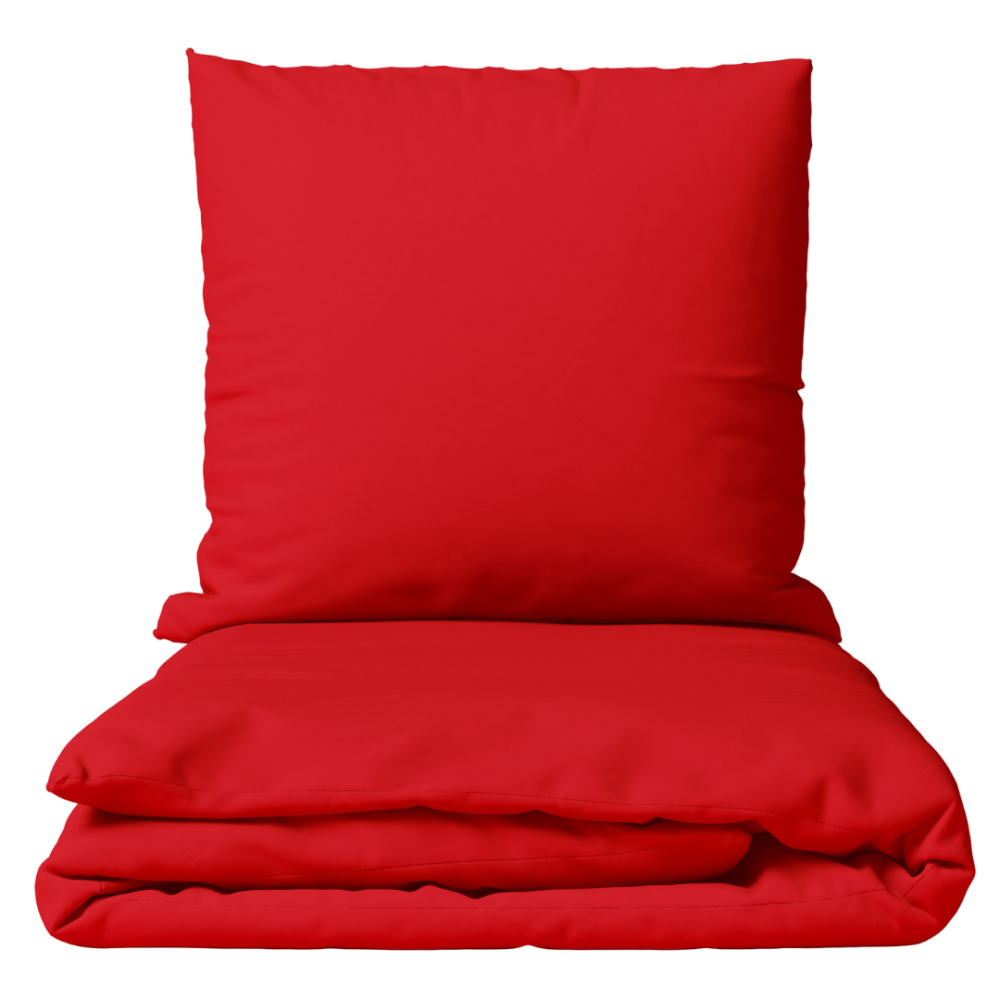 Bettwäsche set "Zuko". Bettwäsche für Hotels, 135/140x200 cm, 200x200 cm, 200x220 cm, 220x240 cm. Leuchtend rote bettwäsche, die wärme und energie in ihr schlafzimmer bringt.