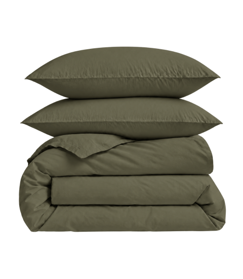 Perkal Bettwäsche „Moss Green Percale“. Perkal Bettwäsche