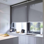 Transparente Rollos „Roll dark grey“. Vorhänge, 60x200 cm, 80x200 cm, 100x200 cm, 120x200 cm, 135/140x200 cm, 155/160x200 cm, 180x200 cm. Elegante dunkelgraue rollos für einen modernen touch.