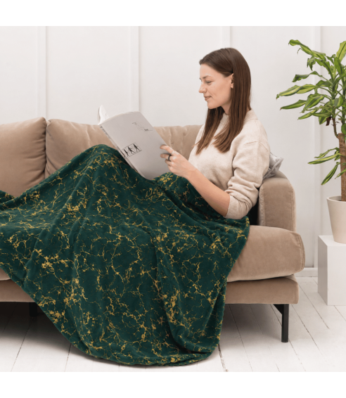 Decke „Gilded Green fleece blanket“. Tagesdecken