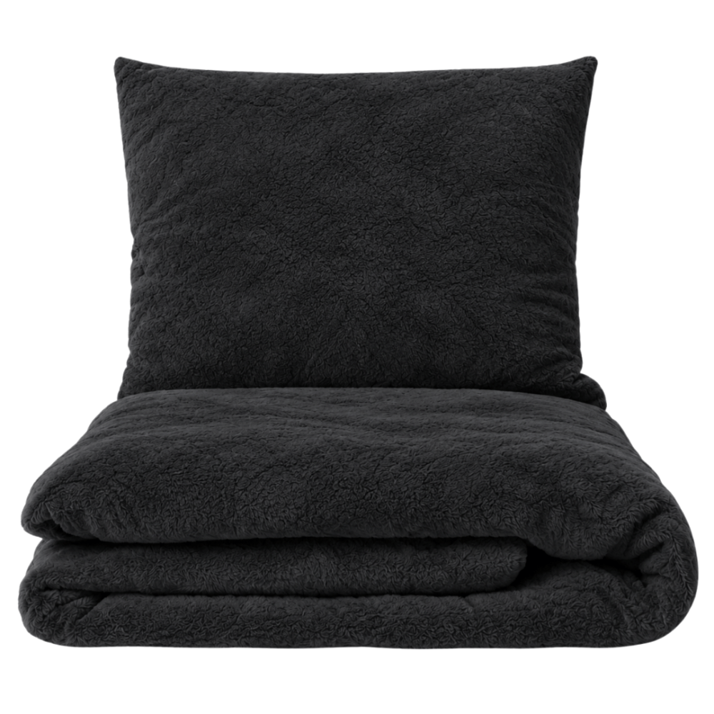 Plüsch Bettwäsche "Minky Black". Bettwäsche einfarbig, 200x220 cm. Schwarzes plüsch-bettwäsche-set mit elegantem, tiefem farbton. Plüsch Bettwäsche "Minky Black". Bettwäsche einfarbig, 200x220 cm. Schwarzes plüsch-bettwäsche-set mit elegantem, tiefem farbton.