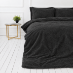 Plüsch Bettwäsche "Minky Black". Bettwäsche einfarbig, 200x220 cm. Luxuriöses schwarzes plüsch-bettwäsche-set für stilvolle schlafzimmer. Plüsch Bettwäsche "Minky Black". Bettwäsche einfarbig, 200x220 cm. Luxuriöses schwarzes plüsch-bettwäsche-set für stilvolle schlafzimmer.