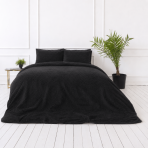 Plüsch Bettwäsche "Minky Black". Bettwäsche einfarbig, 200x220 cm. Weiches und warmes schwarzes plüsch-bettwäsche-set für modernes interieur. Plüsch Bettwäsche "Minky Black". Bettwäsche einfarbig, 200x220 cm. Weiches und warmes schwarzes plüsch-bettwäsche-set für modernes interieur.