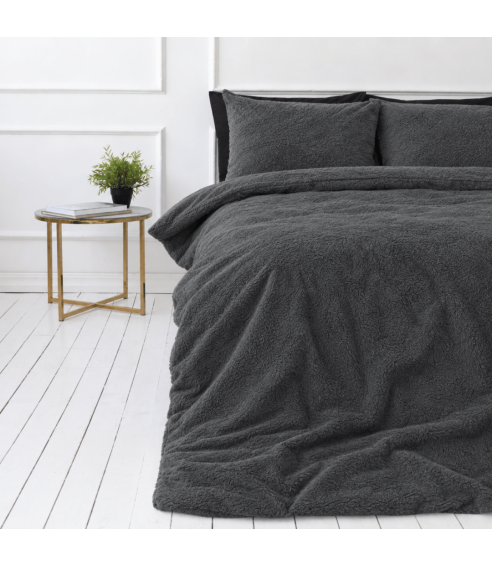 Plüsch Bettwäsche "Minky Dark Grey". Bettwäsche 200x220