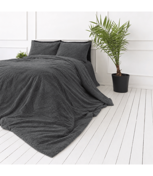 Plüsch Bettwäsche "Minky Dark Grey". Bettwäsche 200x220