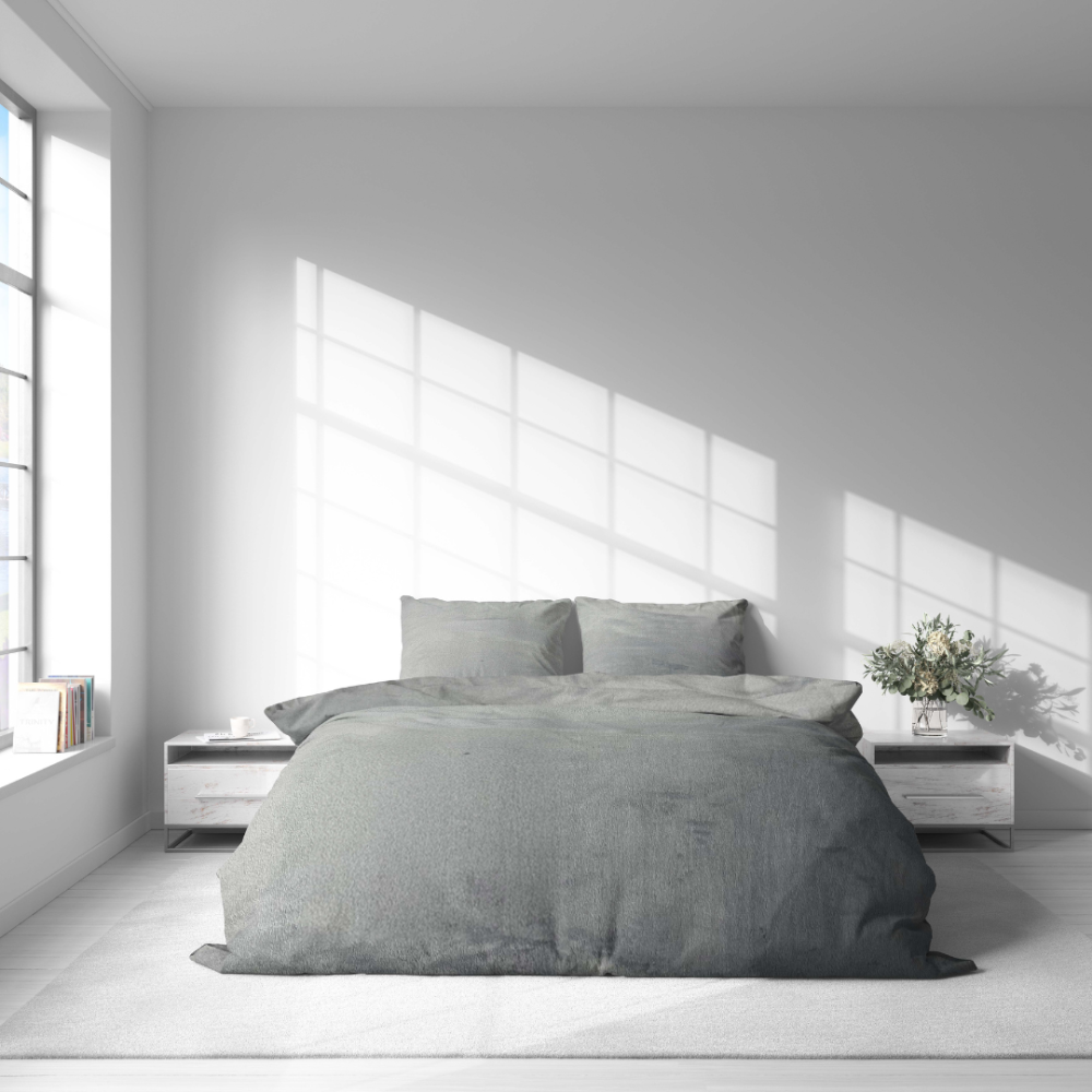 Plüsch Bettwäsche "Minky Grey Solid". Bettwäsche 200x220, 200x220 cm. Graue bettwäsche in einer monochromen palette, ideal für ein minimalistisches interieur.