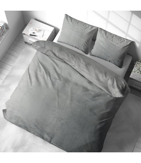 Plüsch Bettwäsche "Minky Grey Solid". Bettwäsche 200x220