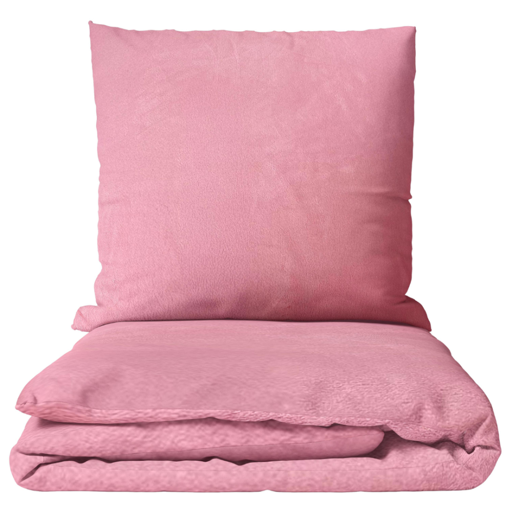 Plüsch Bettwäsche "Minky Rose Solid". Bettwäsche 200x220, 200x220 cm. Sanft rosa bettwäscheset