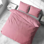 Plüsch Bettwäsche "Minky Rose Solid". Bettwäsche 200x220, 200x220 cm. Rosa bettwäsche mit sanft rötlichem einschlag