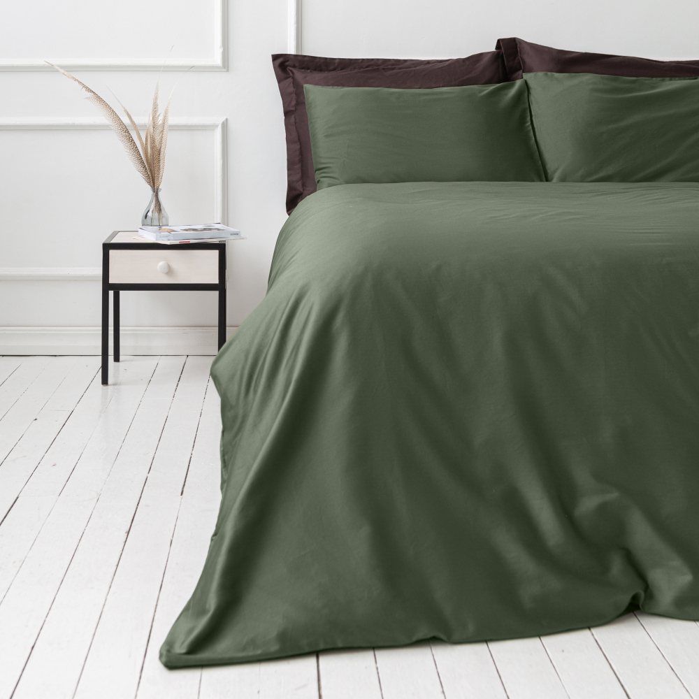 Premium-Satin-Kissenbezüge „Dark green“. Kissenbezüge 50x70