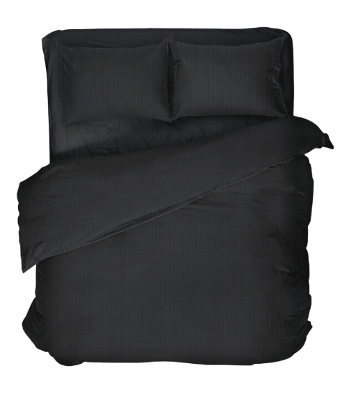 Premium satin bettwäsche set "Black Stripe Satin“. Bettwäsche aus Satin