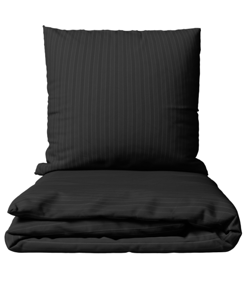 Premium satin bettwäsche set "Black Stripe Satin“. Bettwäsche aus Satin