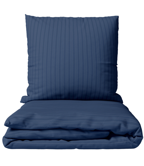Premium satin bettwäsche set "Blue Stripe Satin“. Bettwäsche aus Satin