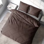 Premium satin bettwäsche set "Brown". Bettwäsche aus Satin, 135/140x200 cm, 200x200 cm, 200x220 cm. Luxuriöses braunes bettwäscheset, ideal für ein anspruchsvolles und warmes schlafzimmer.
