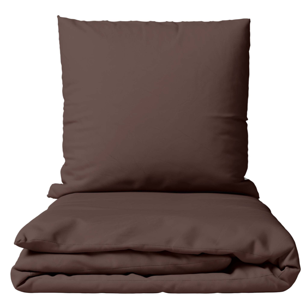Premium satin bettwäsche set "Brown". Bettwäsche aus Satin, 135/140x200 cm, 200x200 cm, 200x220 cm. Gemütliche braune bettwäsche, die wärme und erdige töne in ihre schlafzimmereinrichtung bringt.