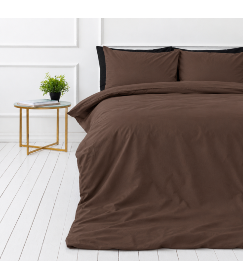 Premium satin bettwäsche set "Brown". Bettwäsche aus Satin