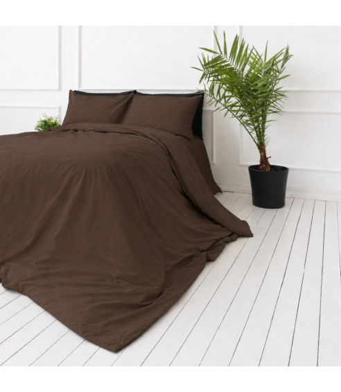 Premium satin bettwäsche set "Brown". Bettwäsche aus Satin