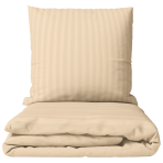 Premium satin bettwäsche set "Champagne Stripe Sateen". Bettwäsche 150x200, 135/140x200 cm, 150x200 cm, 155/160x200 cm, 180x200 cm, 200x200 cm, 200x220 cm, 220x240 cm. Bettwäsche in cremigem sandton mit feinem streifendesign