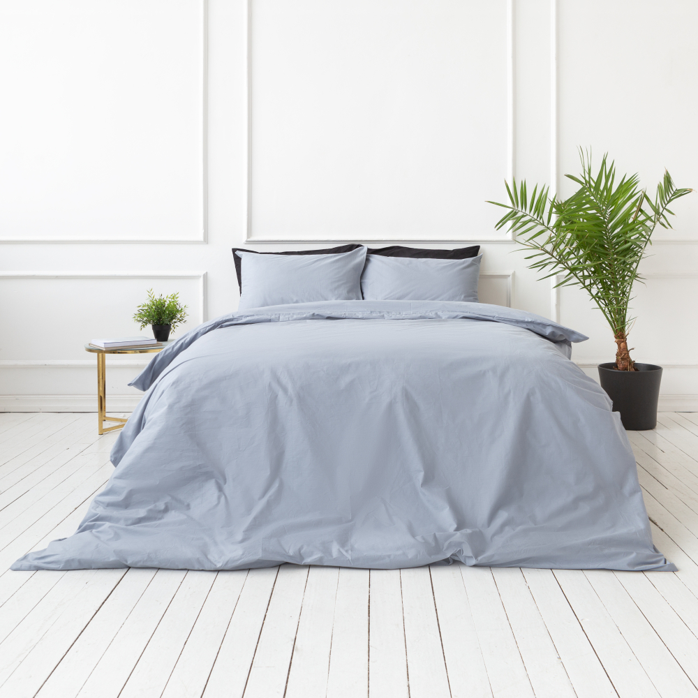 Premium satin bettwäsche set "Classic grey“. Bettwäsche aus Satin, 135/140x200 cm, 200x200 cm, 200x220 cm