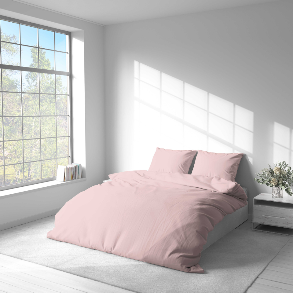 Premium satin bettwäsche set "Classic pink“. Bettwäsche 150x200, 100x140 cm, 135/140x200 cm, 150x200 cm, 155/160x200 cm, 180x200 cm, 200x200 cm, 200x220 cm, 220x240 cm. Einfarbiges bettwäsche-set in sanftem pastellrosa