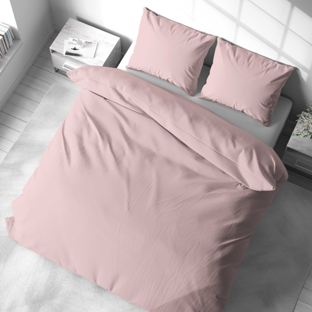Premium satin bettwäsche set "Classic pink“. Bettwäsche 150x200, 100x140 cm, 135/140x200 cm, 150x200 cm, 155/160x200 cm, 180x200 cm, 200x200 cm, 200x220 cm, 220x240 cm. Ruhiges bettwäsche-set in weichem rosaton mit einfachem design
