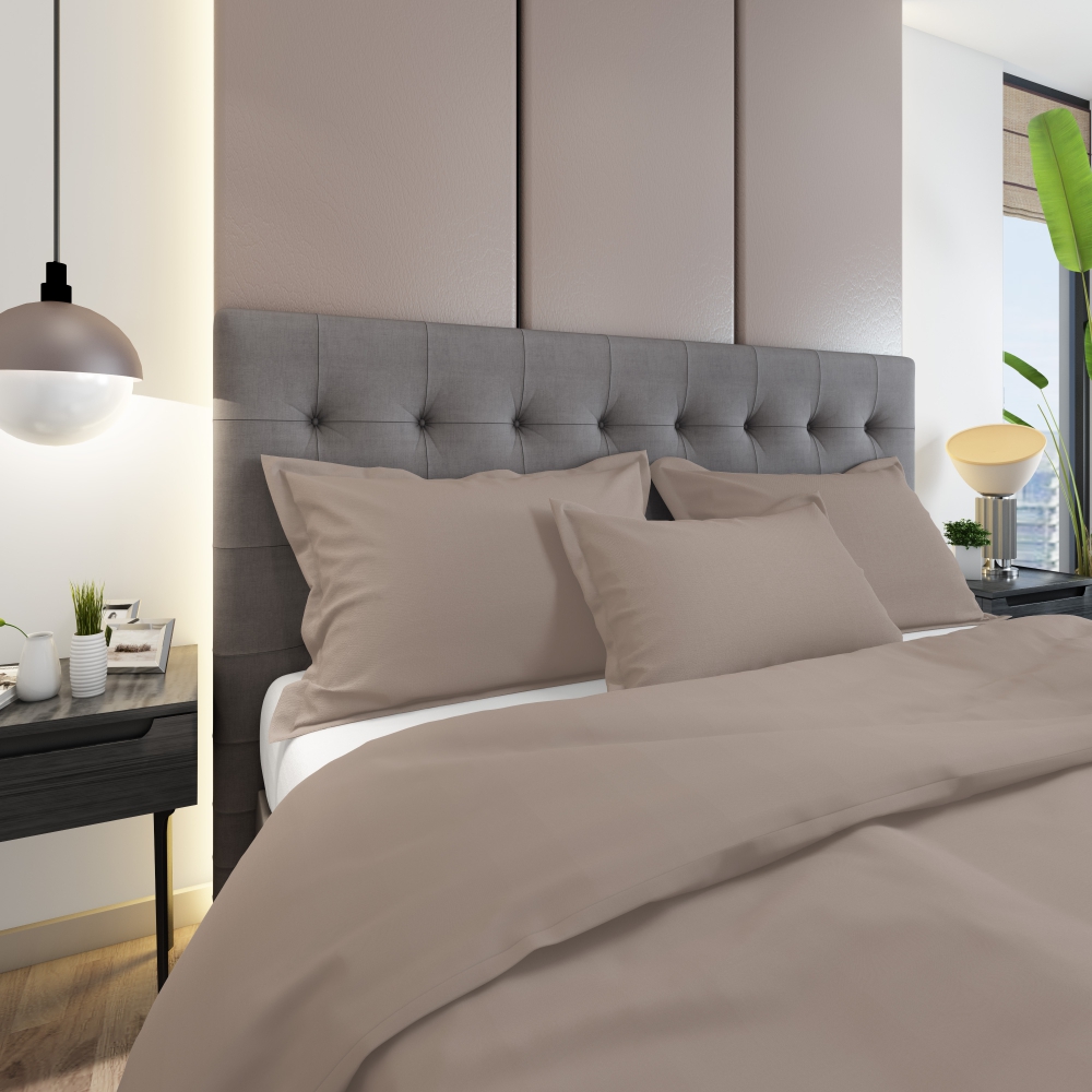 Premium satin bettwäsche set "Dark ecru". Bettwäsche aus Satin, 135/140x200 cm, 150x200 cm, 155/160x200 cm, 180x200 cm, 200x200 cm, 200x220 cm, 220x240 cm
