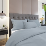Premium satin bettwäsche set "Light blue". Bettwäsche aus Satin, 135/140x200 cm, 150x200 cm, 155/160x200 cm, 180x200 cm, 200x200 cm, 200x220 cm, 220x240 cm