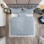 Premium satin bettwäsche set "Light blue". Bettwäsche aus Satin, 135/140x200 cm, 150x200 cm, 155/160x200 cm, 180x200 cm, 200x200 cm, 200x220 cm, 220x240 cm