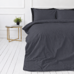 Premium satin bettwäsche set "Dark Grey Stripe Sateen". Mako Satin Bettwäsche, 135/140x200 cm, 155x220 cm, 160x200 cm, 180x200 cm, 200x200 cm, 200x220 cm, 220x240 cm. Bettwäsche in graphitgrau mit abwechselnd hellen und dunklen streifen. Premium satin bettwäsche set "Dark Grey Stripe Sateen". Mako Satin Bettwäsche, 135/140x200 cm, 155x220 cm, 160x200 cm, 180x200 cm, 200x200 cm, 200x220 cm, 220x240 cm. Bettwäsche in graphitgrau mit abwechselnd hellen und dunklen streifen.