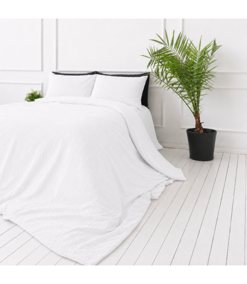 Musselin Bettwäsche set "White muslin". Bettwäsche 200x200