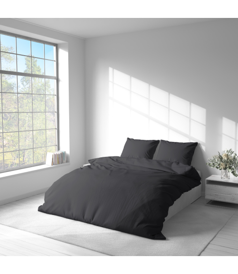 Premium satin bettwäsche set "Graphite Satin“. Bettwäsche aus Satin
