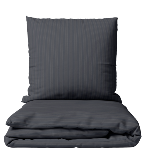 Premium satin bettwäsche set "Graphite Stripe Satin“. Bettwäsche aus Satin