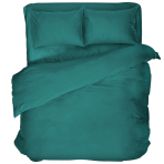 Premium satin bettwäsche set "Green Satin“. Bettwäsche aus Satin, 135/140x200 cm, 200x200 cm, 200x220 cm. Dunkelgrünes bettwäscheset mit minimalistischer gestaltung, das eleganz und ruhe verleiht.