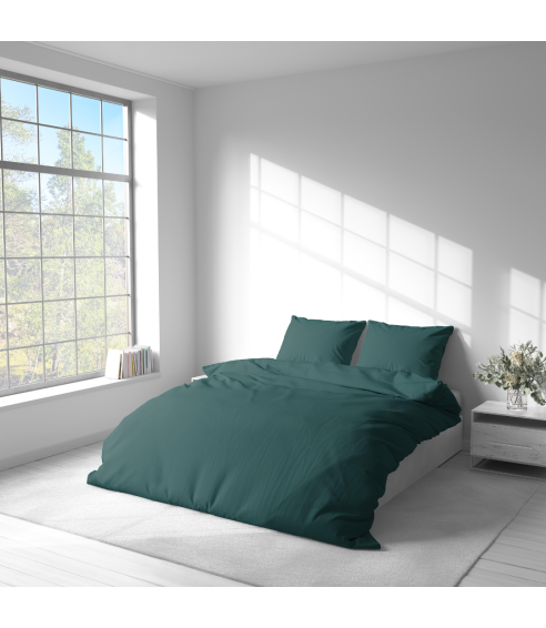 Premium satin bettwäsche set "Green Satin“. Bettwäsche aus Satin