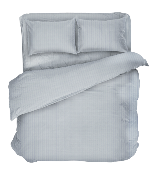 Premium satin bettwäsche set "Light Gray Stripe Satin“. Bettwäsche aus Satin