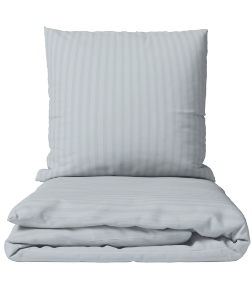 Premium satin bettwäsche set "Light Gray Stripe Satin“. Bettwäsche aus Satin