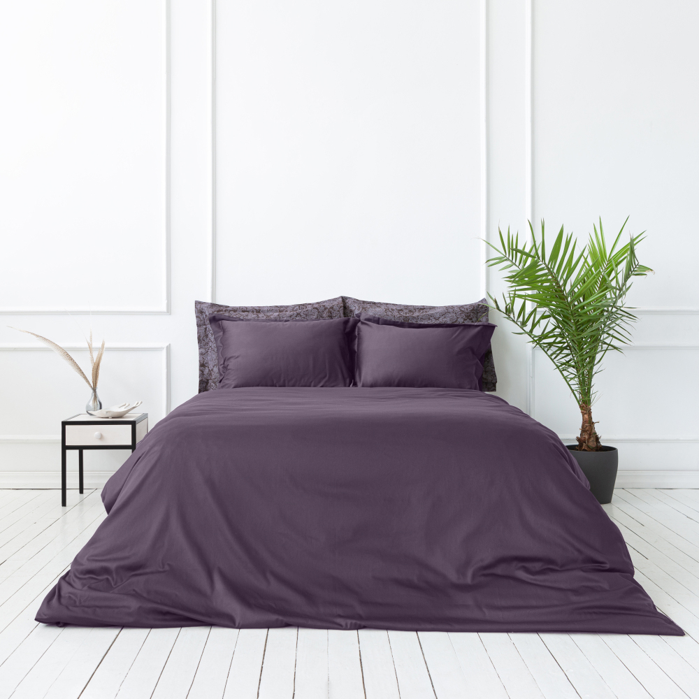 Premium satin bettwäsche set "Mauve". Bettwäsche aus Satin, 135/140x200 cm, 200x200 cm, 200x220 cm, 220x240 cm