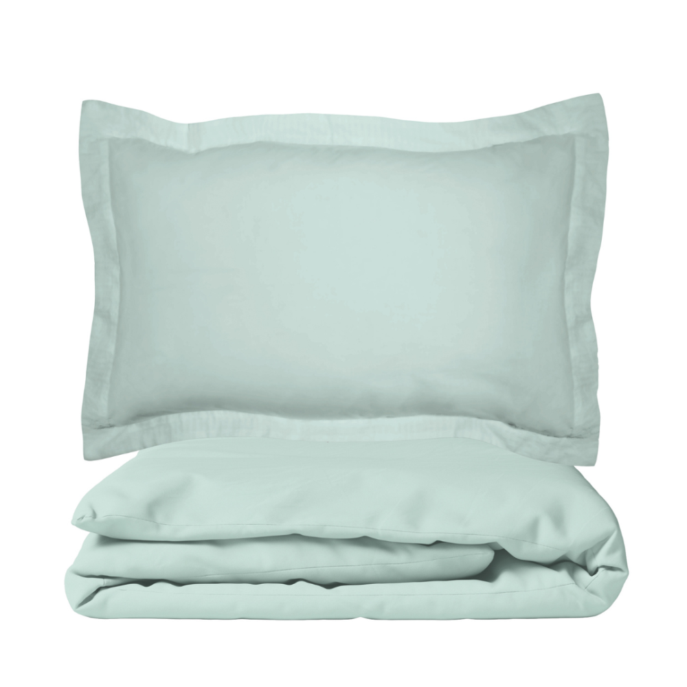 Premium satin bettwäsche set "Mint". Bettwäsche aus Satin, 155/160x200 cm