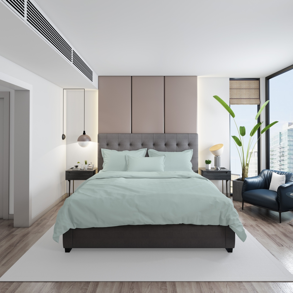 Premium satin bettwäsche set "Mint". Bettwäsche aus Satin, 155/160x200 cm