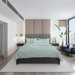 Premium satin bettwäsche set "Mint". Bettwäsche aus Satin, 155/160x200 cm