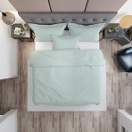 Premium satin bettwäsche set "Mint". Bettwäsche aus Satin, 155/160x200 cm